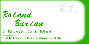 roland burian business card